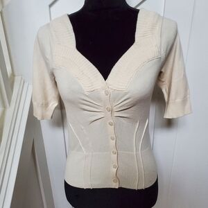 Fitted light weight button up sweater